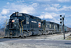 Penn Central “Red C” GP40 Freight Train Dayton, Ohio post card