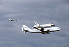Space Shuttle Discovery Riding on Boeing 747 postcard