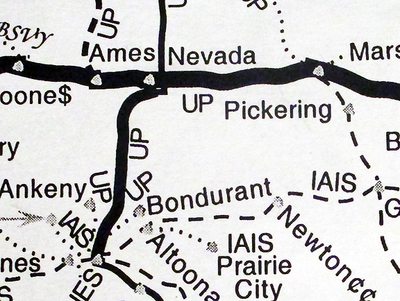 Detail of U.S. Railroad Traffic Atlas Railroad Map