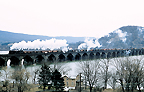 PRR Pennsylvania steam trainon Rockville Bridge, Marysville. Postcard Vol 02 #01