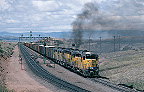 Union Pacific GP30's at Hermosa interlocking on Sherman Hill near Laramie, Wyoming. The Railroad Press postcard Vol 09 #15.